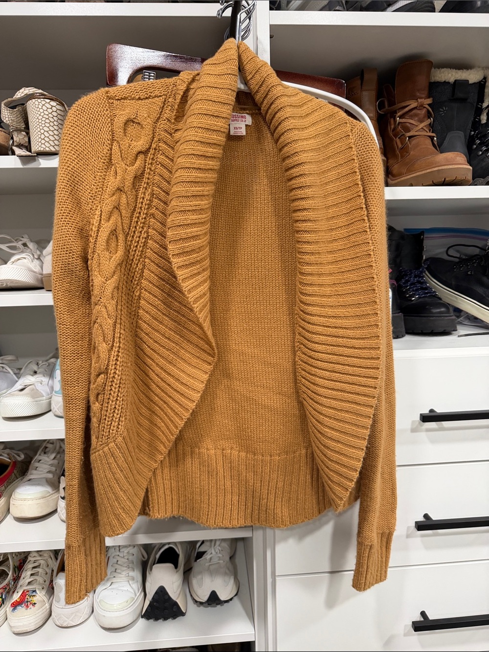 Mossimo Supply Co. Cable Knit Shawl-Collar Cardigan in Mustard